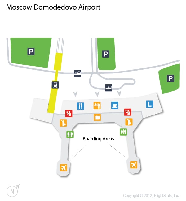Mapa lotniska Domodiedowo i terminalu (DME)