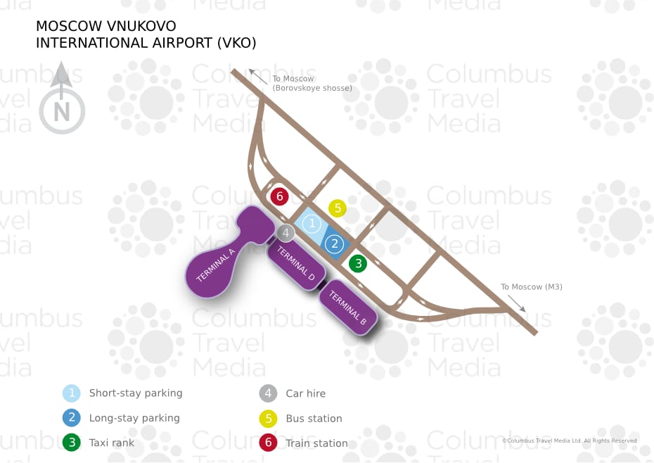 Mapa lotniska Wnukowo i terminali (VKO)